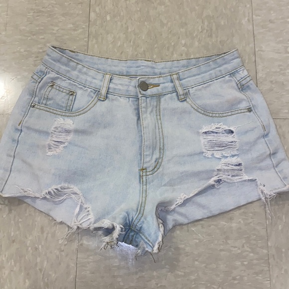 SHEIN Pants - SHEIN light washed denim shorts!